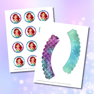 Mermaid Cupcake Toppers & Mermaid Cupcake Wrappers