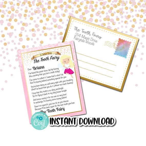 Tiny Tooth Fairy Letter INSTANT EDITABLE Printable Tooth - Etsy