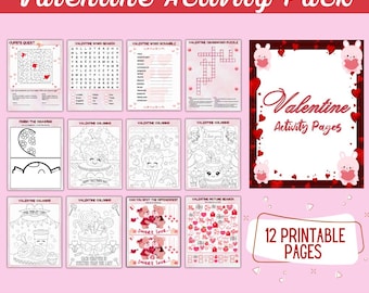 Valentine&#39;s Day Printables For Kids |Valentine&#39;s Day Activity Pages | Coloring Pages, Word Games, Activities & More | Instant Download