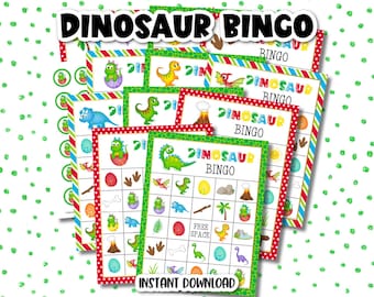 Dinosaurier Bingo Spiel: Kinder Party Aktivität (Digitaler Download)