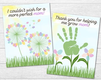 Mother's Day Fingerprint Art: Kids Thumbprint Gift (Digital Download)