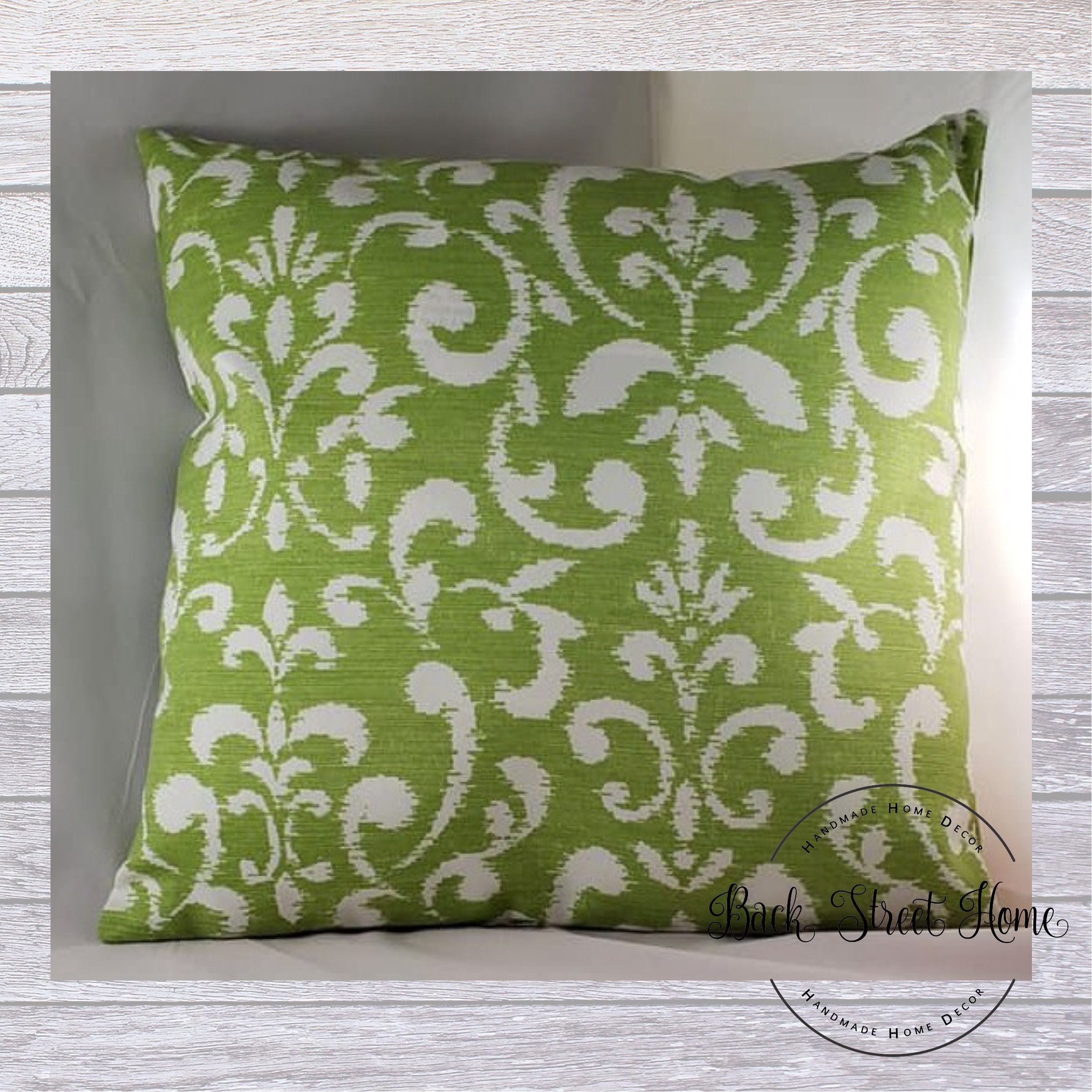 Green and White Pillow Cover Decorative Throw Pillow Cover Etsy