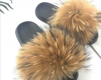 puma furry slides etsy