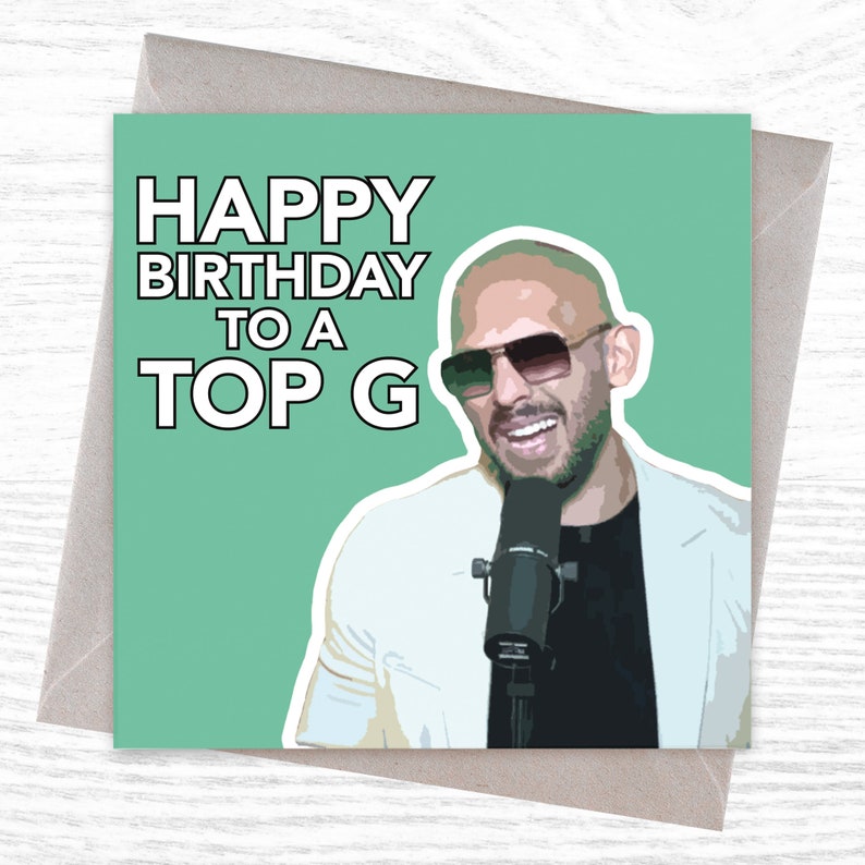 Andrew Tate Happy Birthday to A Top G Birthday Card Funny Etsy India