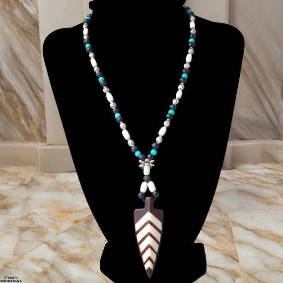 Southwestern Navajo Bone Necklace | Handmade Tribal Totem Jewelry | Shamanic Energy | Boho Unisex Gift | Native American Style