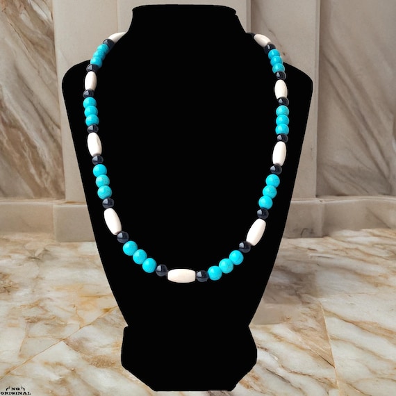 Native American Turquoise Necklace | Boho Spiritual Jewelry | Protection & Energy | Handmade | Unique Ethnic Gift for Women