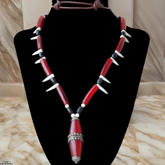 Native American Tribal Necklace | Agate & Sterling Silver Pendant | Handmade Boho Jewelry | Spiritual Gift | Unisex | Made in France