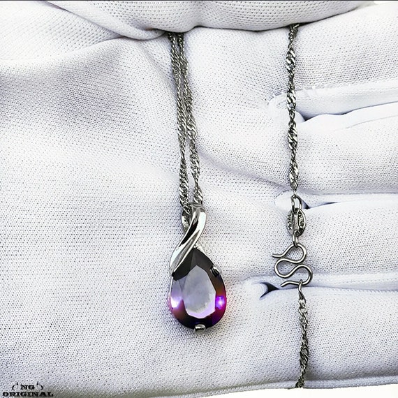 Silver amethyst pendant