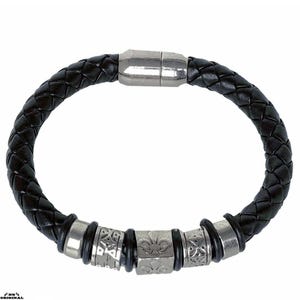 Viking leather bracelet for men handmade • Celtic design • Spiritual talisman • Custom gift • Made in France