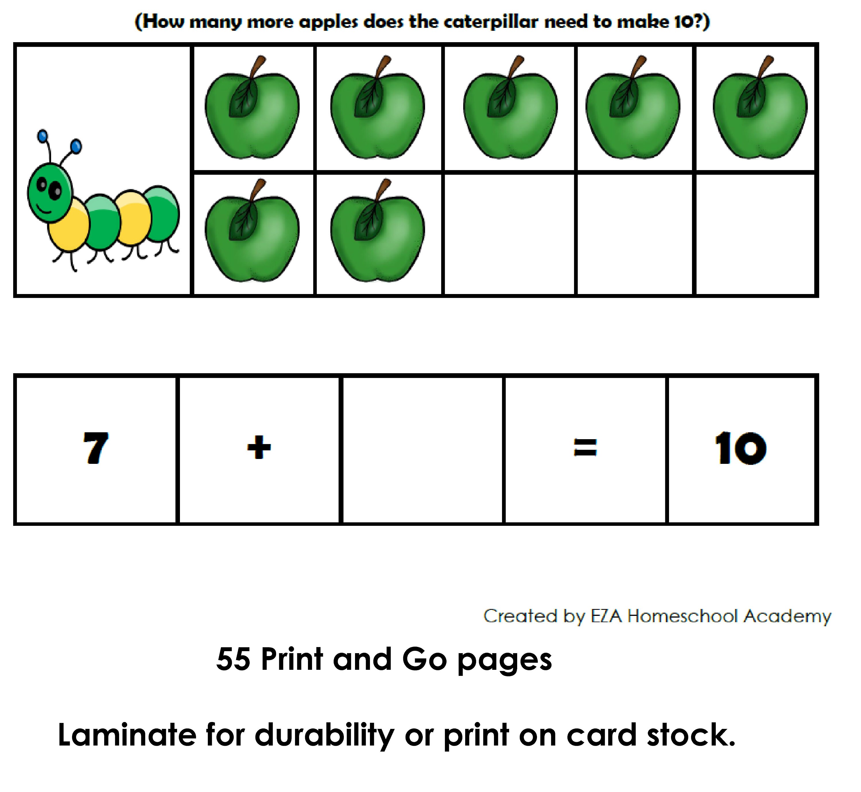 Instant Download Printable Make Ten Activity Pack Number | Etsy