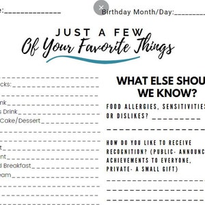 Free Printable Employee Favorite Things List - templates.iesanfelipe.edu.pe
