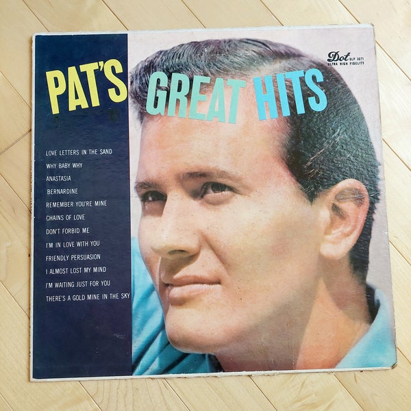 Pat Boone 33LP Record Pat's Great Hits 1950s Vintage Great Songs Album in Good Condition Envelope Fair