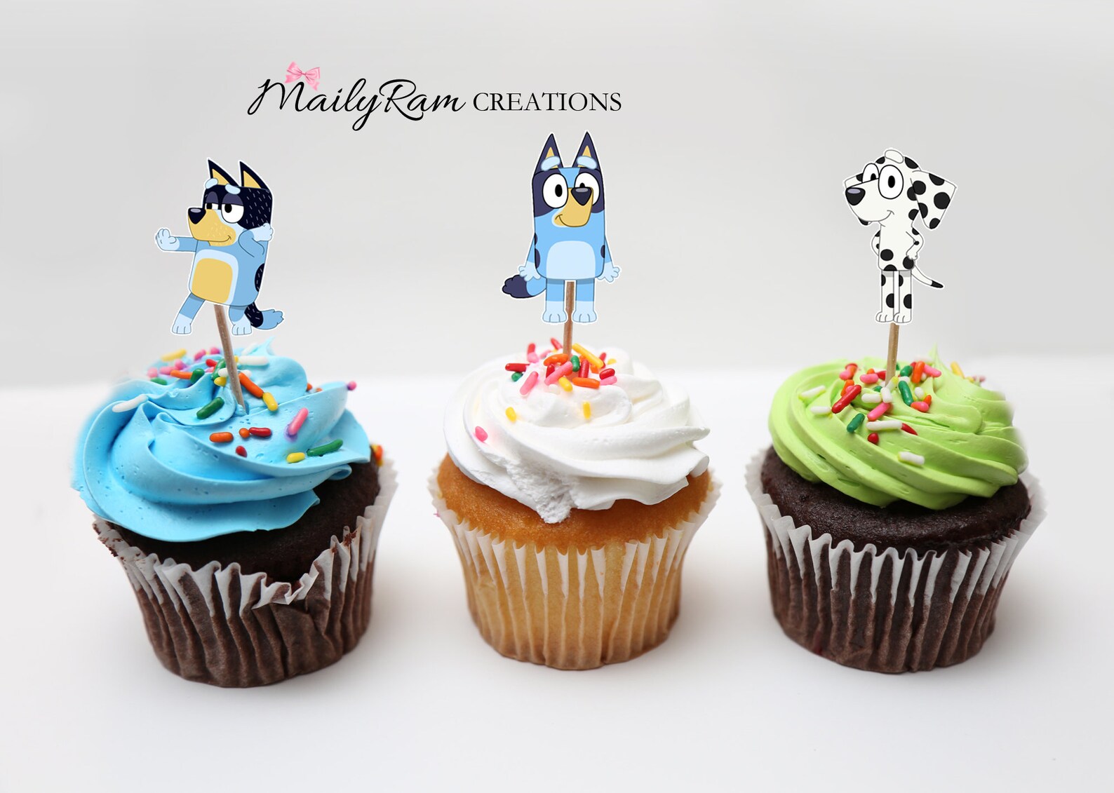 Bluey Cupcake Toppersblueybluey Party Decoration Kid Etsy Hong Kong