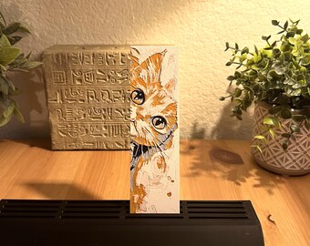 Orange Tabby Cat Bookmark | Cat Silhouette | Cat Bookmark |