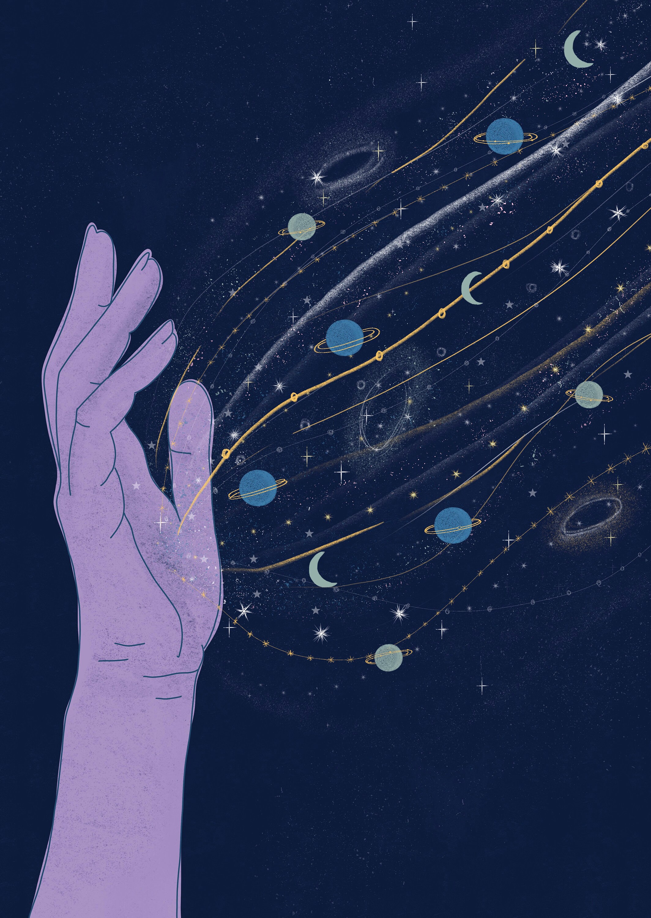 Galaxy in Your Hands Celestial A4 Art Print 210x297mm Wall Etsy