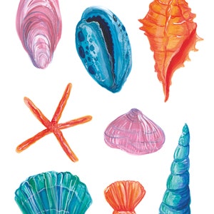 Seaside Shells Art Print A4 210x297 mm immagine 2