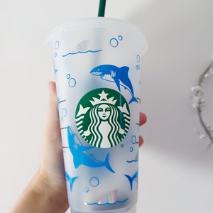 Personalised Shark Starbucks Cold Cup - 24oz