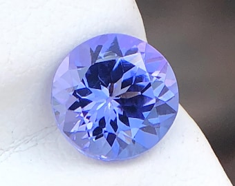 Natural Tanzanite AAA Color Round Cut, 1.20 Cts Weight, 6.5 MM Size, Loupe Clean.