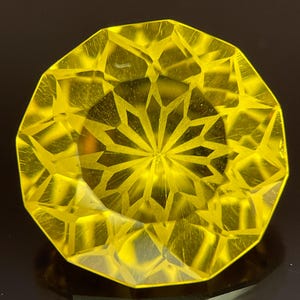 12 MM Natural Citrine Round, Flower Cut Citrine, Yellow Citrine, Faceted Citrine, Loose Citrine, Citrine For Jewelry Making, 6.15 Cts.