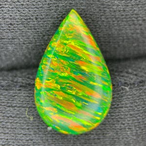 Aurora Opal Cabochon 22x18 MM, Pear Shape Multi Fire Aurora Opal Gemstone For Jewelry Making.