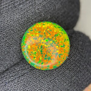 Rare Aurora Opal Round Shape Size - 14 MM Cabochon Multi Fire Aurora Opal Loose Gemstone For Jewelry Making.