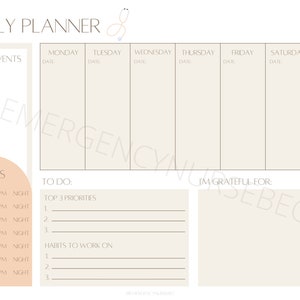 Nurse Weekly A4 Printable Planner image 2