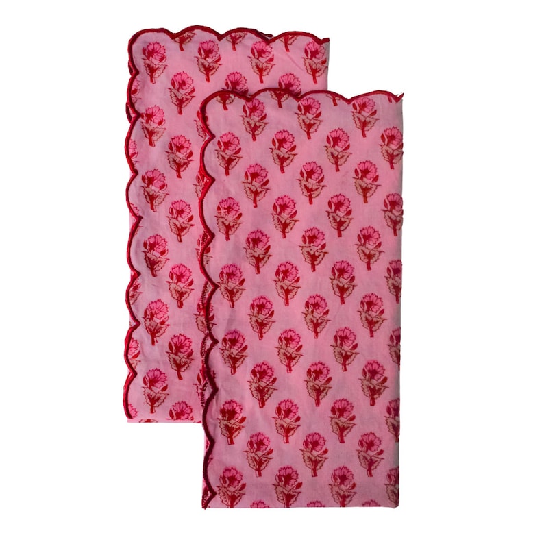Lot De 5 Serviettes De Table Neuves De La Marque Cambrai 100% Coton Rose 45x45 Cm - Linge De Maison