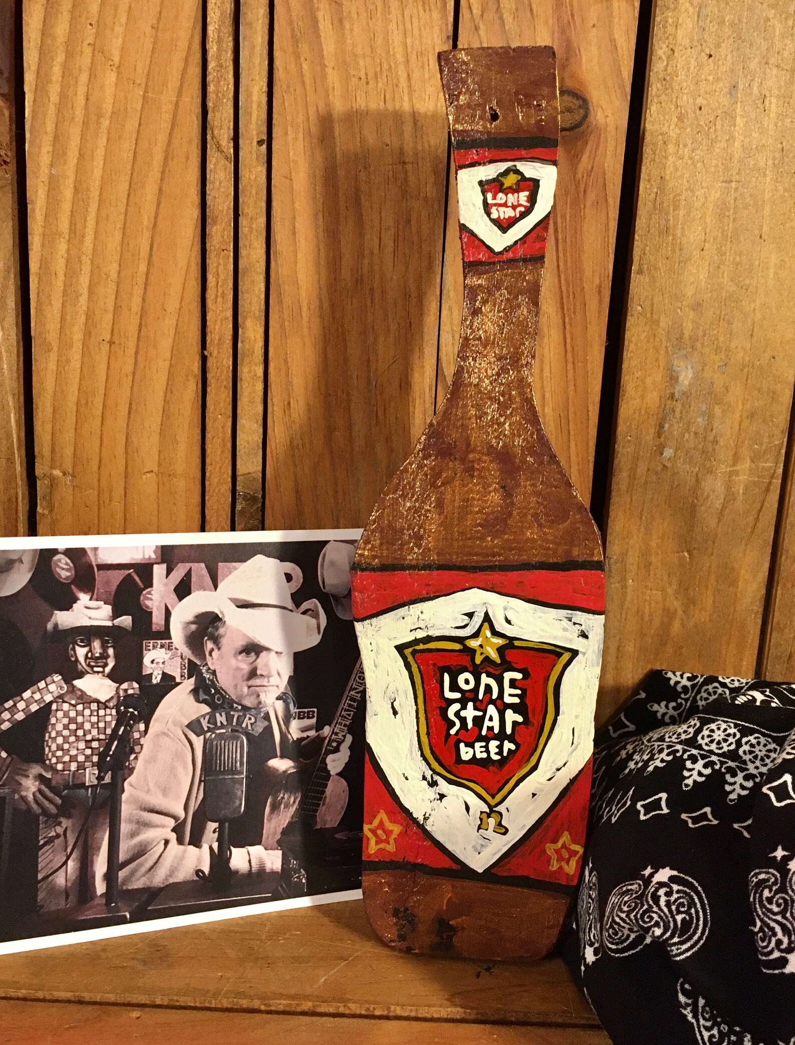 Wooden Beer Bottle Lone Star Beer Texas Collectible Etsy