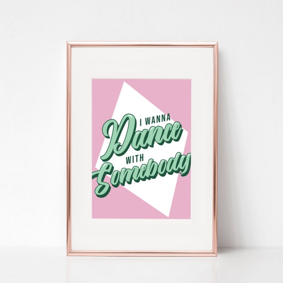 I Wanna Dance With Somebody Whitney Houston Lyrics Etsy
