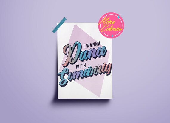 I Wanna Dance With Somebody Whitney Houston Lyrics Etsy
