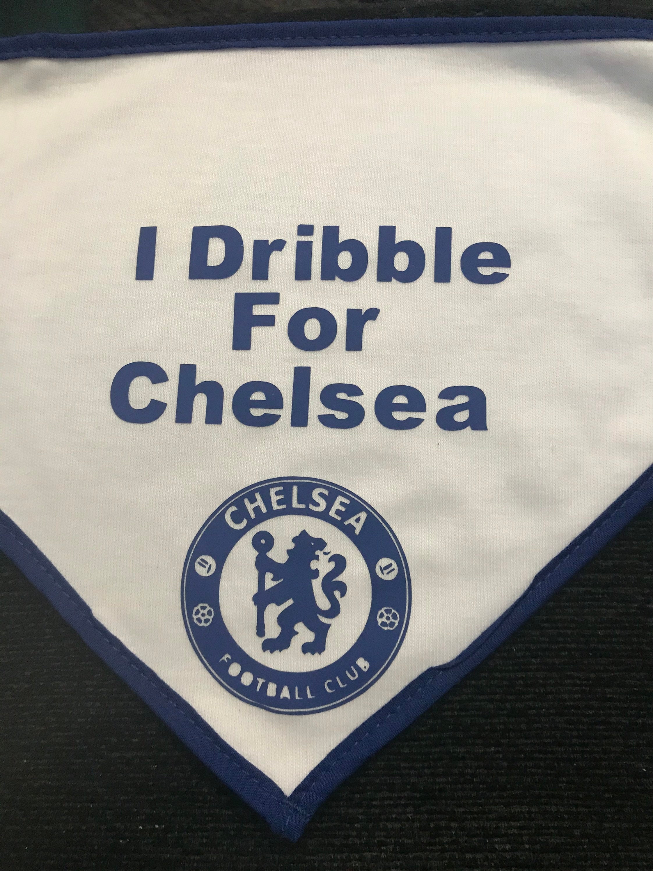 Baby football kit bib with I dribble for your chosen team like Etsy