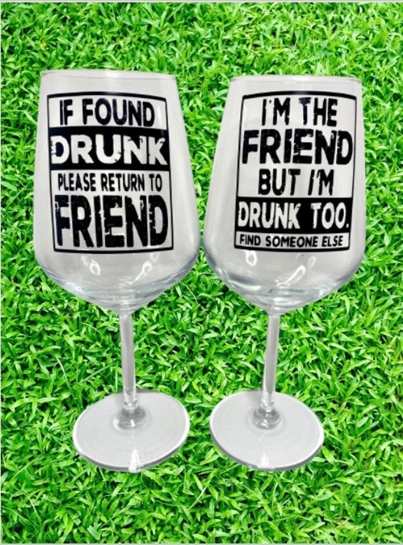 Novelty Wine Glass Pair for Girls or Boys Night if Found Etsy UK