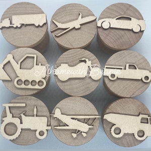 Large Vehicle Wood Playdough Stampers| Playdough Stamps | Playdough Tools | Fine Motor Skills | Waldorf Montessori | Preschool Activities