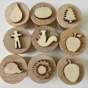 Fall / Autumn Playdough Stampers Playdough Stamps Playdough Tools Fine Motor Skills Waldorf Montessori Preschool Activities image 1