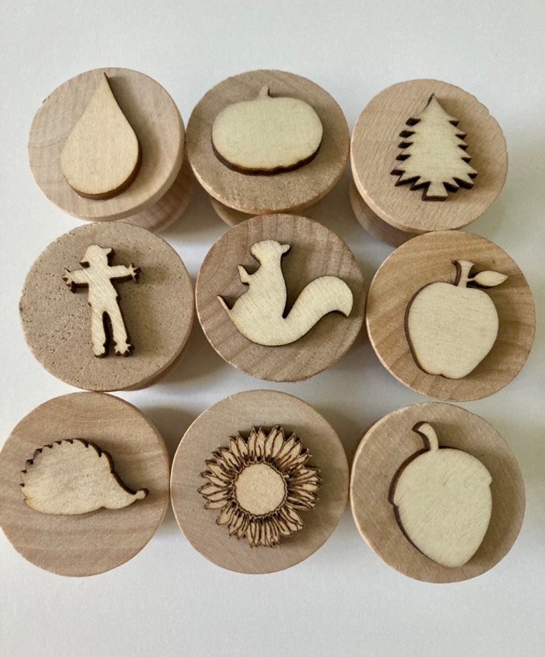 Fall / Autumn Playdough Stampers Playdough Stamps Playdough Tools Fine Motor Skills Waldorf Montessori Preschool Activities image 1