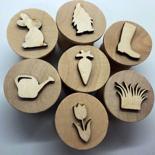 Garden Gnome Spring Wooden Playdough Stampers | Playdough Stamps | Playdough Tools | Fine Motor Skills | Waldorf Montessori Activities