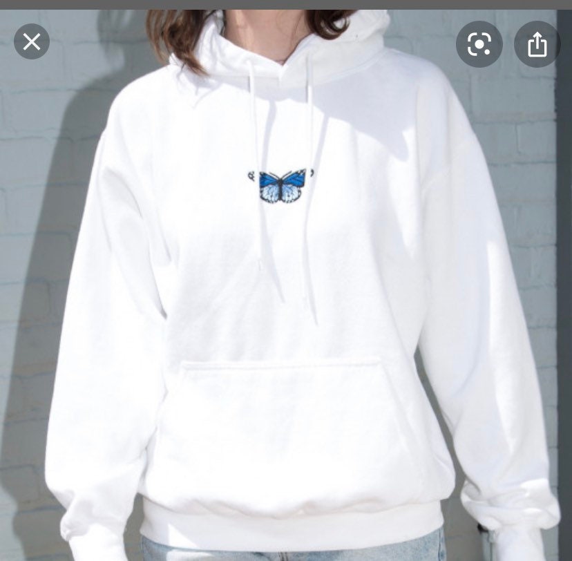 blue butterfly sweatshirt