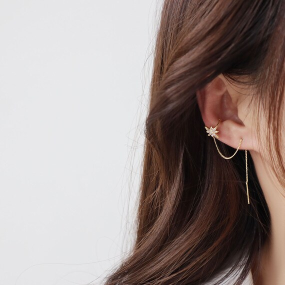 Ear Cuff With Chain ear Cuff No Piercing ear Cuff conch Cuff