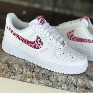 Custom Nike Air Force One Pink Cheetah Print Shoes ALL SIZES | Etsy