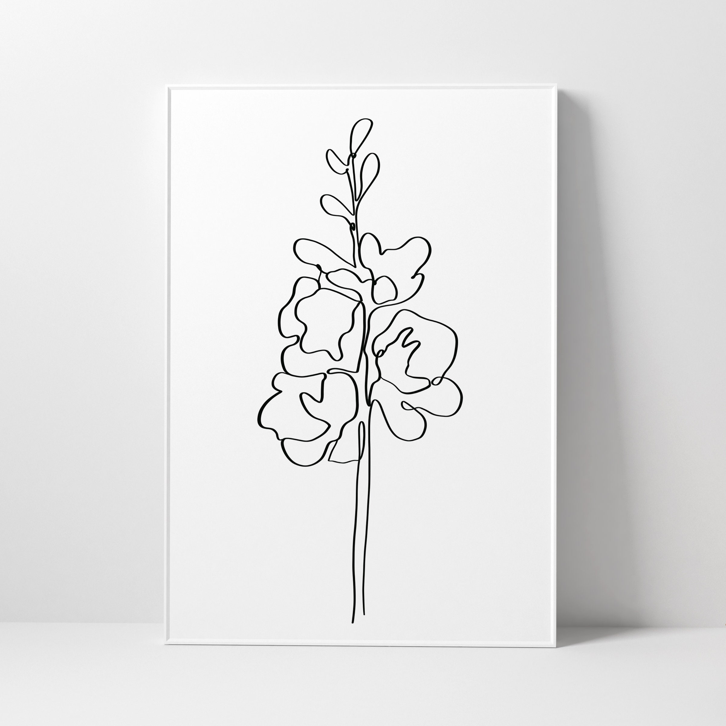 DIGITAL, Minimalist Floral Wall Art, Line Art Botanical Prints, Set of ...