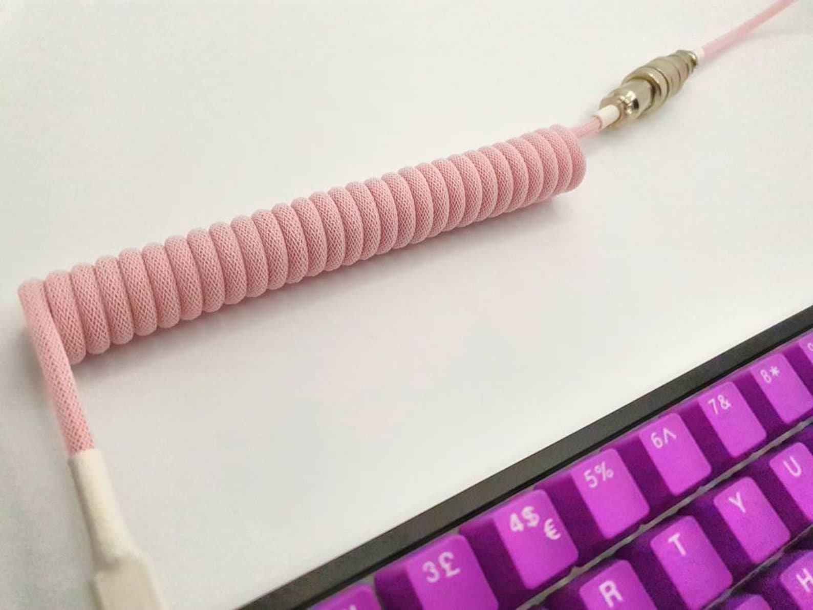 Coiled Mechanical Keyboard Cable PINK PANTHER Etsy UK