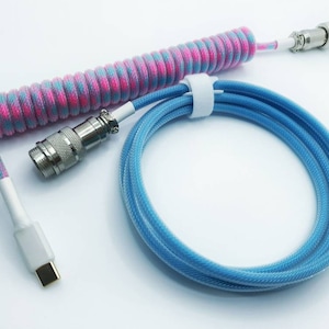 Coiled Mechanical Keyboard Cable (BUBBLE GUM)