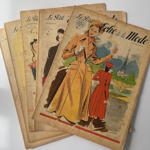 Le Petit Echo de la Mode - magazine vintage - 5 exemplaires de 1948