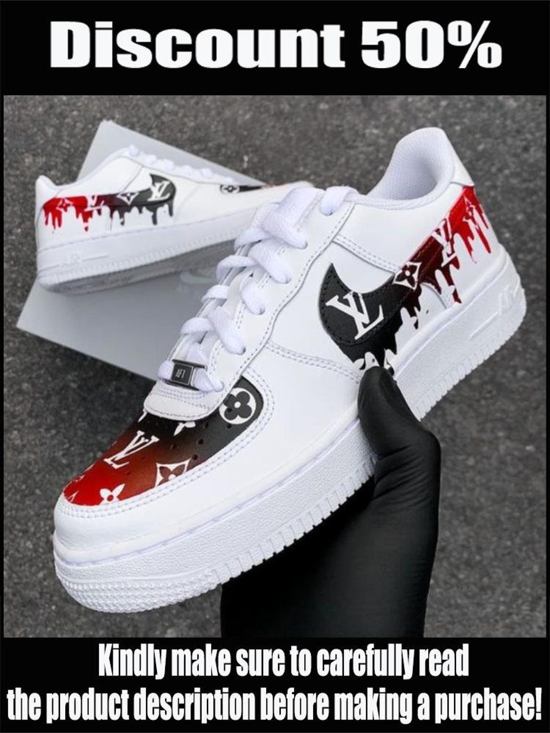 custom red drip af1