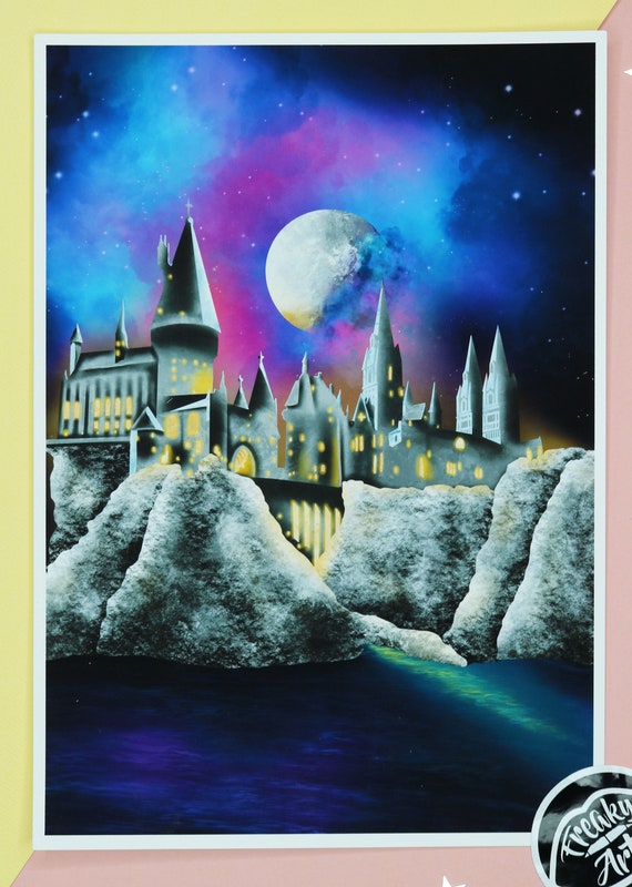 Harry Potter Hogwarts Art Print Fine Art Wall Print Harry Potter Poster  Hogwarts Galaxy Wall Decor Harry Potter Gift 