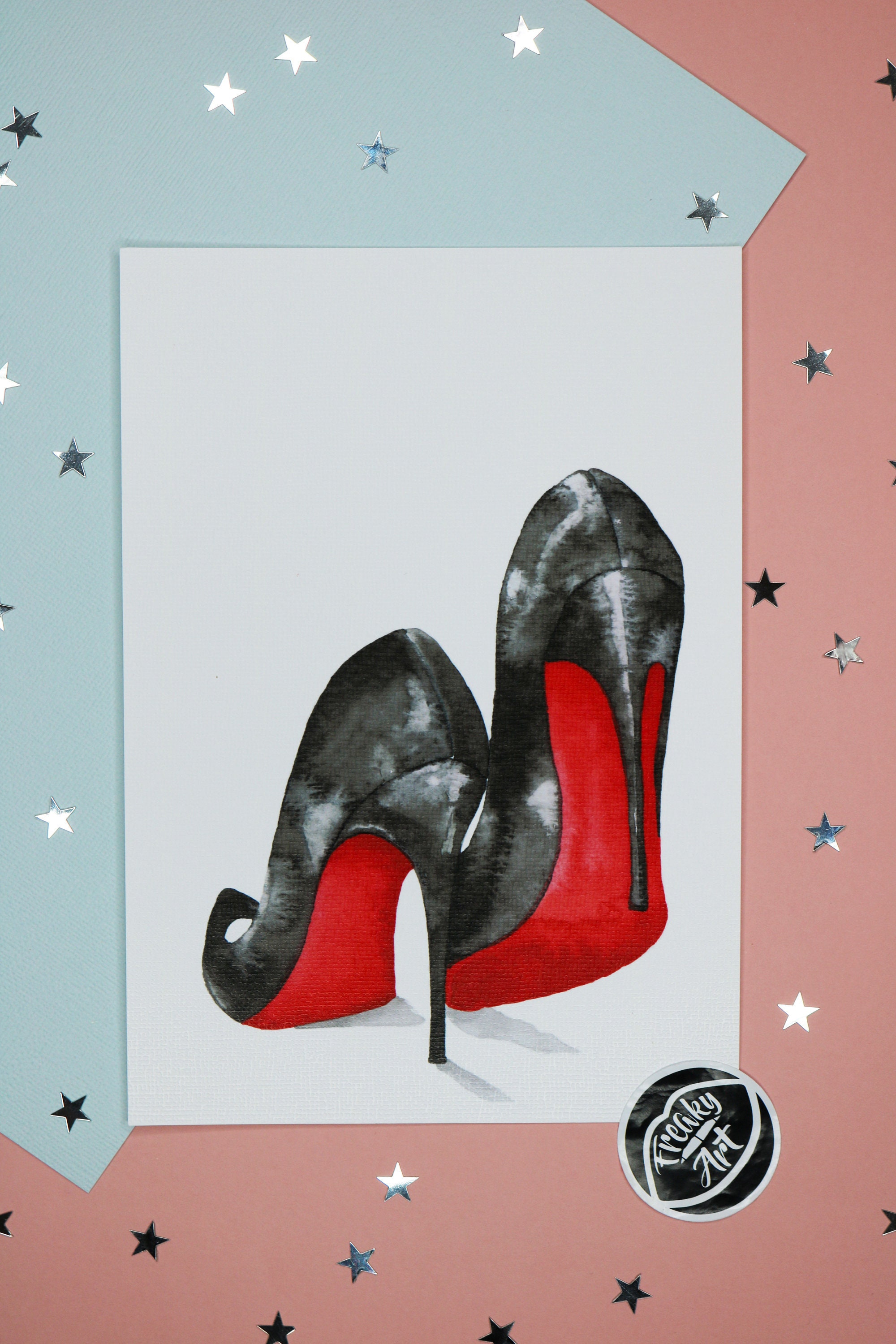 Cinderella Quote Louboutin Leopard Shoes Card