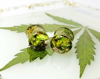 Double Flare Gauges | Cannabis Ear Plugs | Weed Jewelry | 8mm gauges | 10mm plugs | 00g | Og | plugs and gauges | Gauges and Tunnels | 420