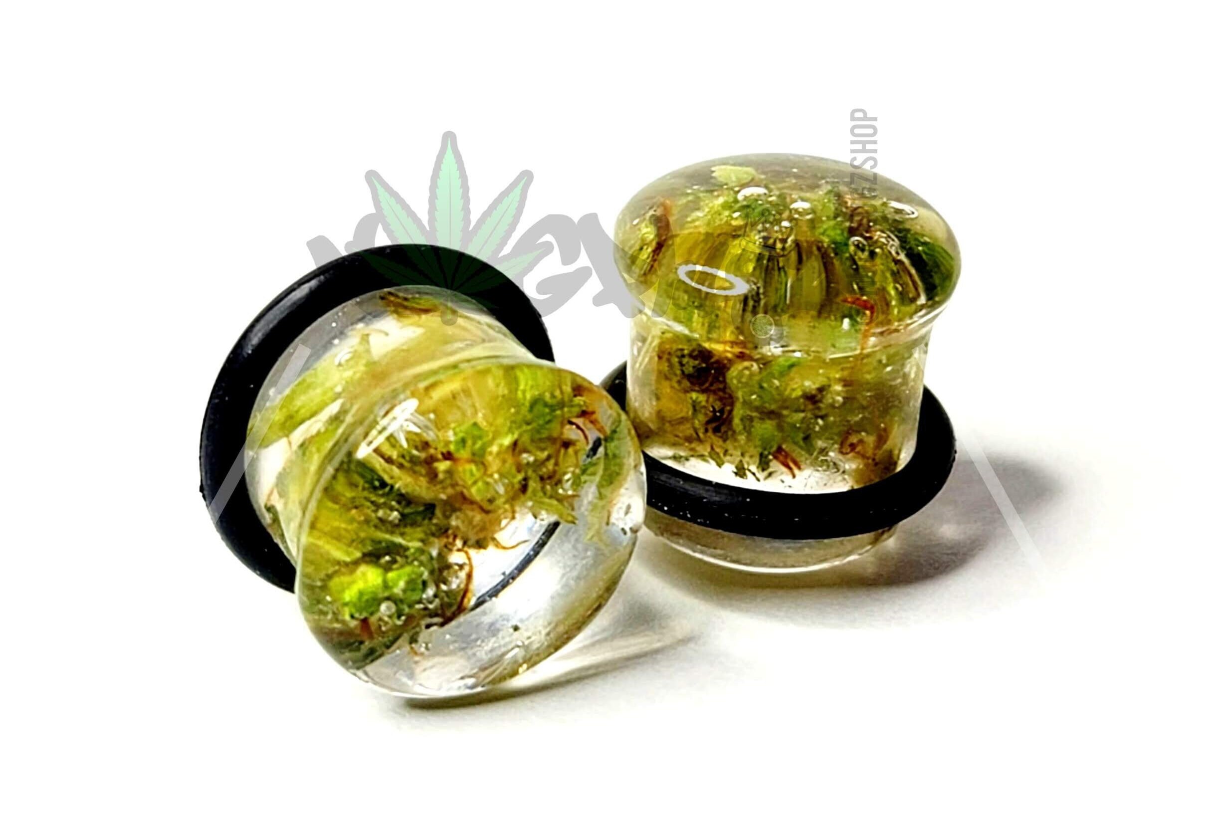 Single Flare Gauge Plugs Weed Gauge Ear Plug Nug Plug Hemp Gauges and