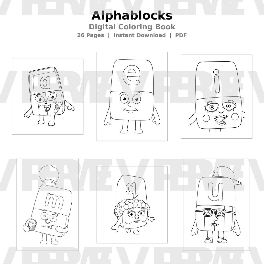 Alphablocks Coloring Pages, Printable Coloring Book, Learn Letters A-Z ...