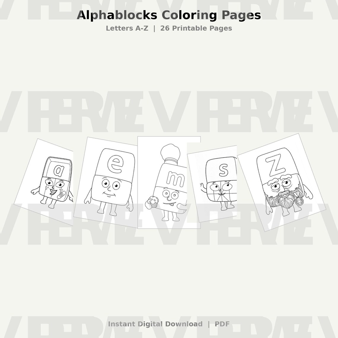 Alphablocks Coloring Pages, Printable Coloring Book, Learn Letters A-Z ...